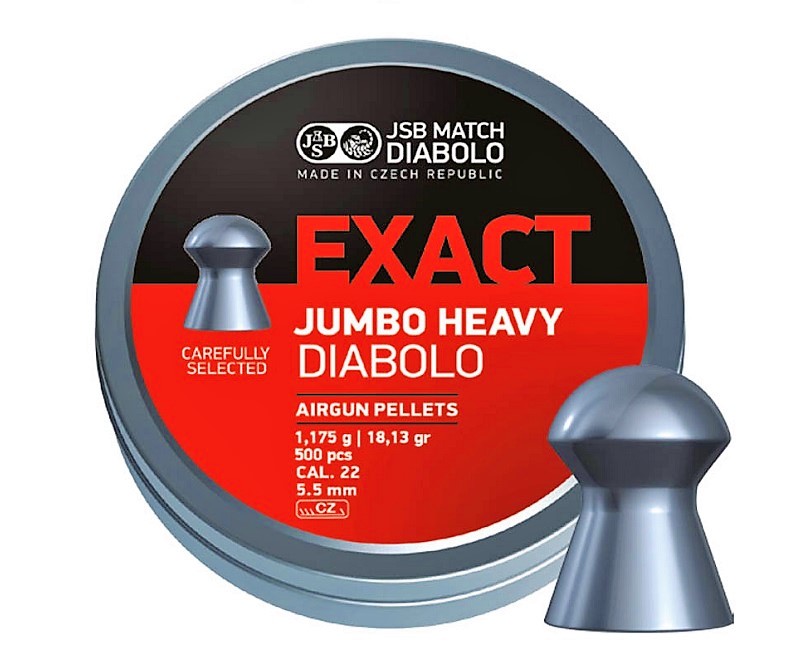 JSB Exact Jumbo Heavy 5.50mm Airgun Pellets tin of 250